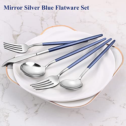Mirror Silver Blue Silverware Set (Mirror Silver Blue)