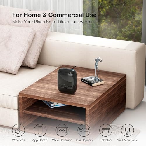 ANW Smart Waterless Essential Oil Diffuser for Large Room (02black+0x100)