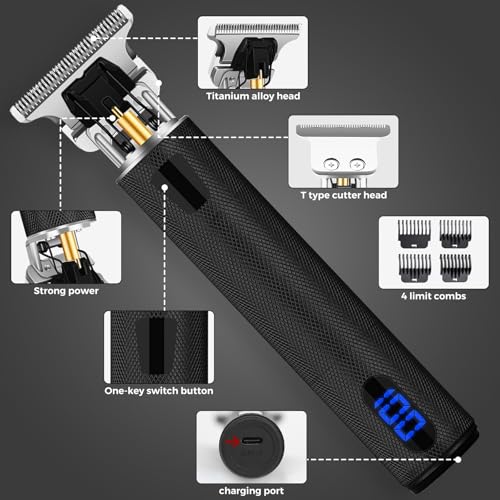Professional Hair Trimmer for Men (Black With Lcd)