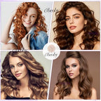 4 Sizes Hair Rollers Curlers Set with Clips for Women Girls (Purple)