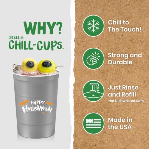 16 oz. Reusable Party Cups (Halloween Gray / 12 Count)