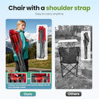 Oversized Outdoor Camping Chairs Support 500 LBS 2 Pack (Twin Pack / Red)