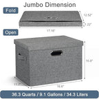 Storage Bins with Lids Fabric Closet Organizers Cubes Office Organization (Black and White Mix / Large -3 Pack)
