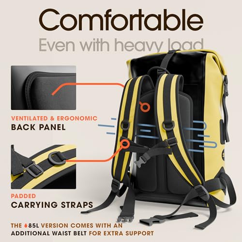 Waterproof Dry Bag Backpack 55L (55L / Yellow)