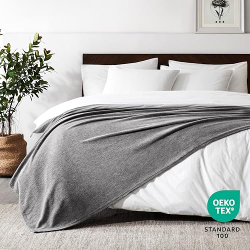 Polar Fleece Blanket (Throw / 01 - Heathered Light Grey)