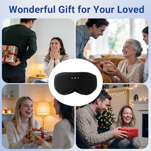 Bamboo Cotton Sleep Mask with Bluetooth Headphones (Black)