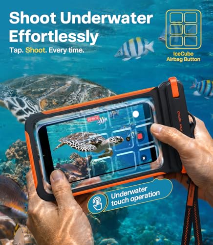 IPX8 Waterproof Phone Pouch Floating (7.0 inch / 2 Pack-Black & White)