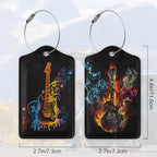 2 Pack Luggage Tags with Colorful Guitar for Suitcases (Colorful Guitar)