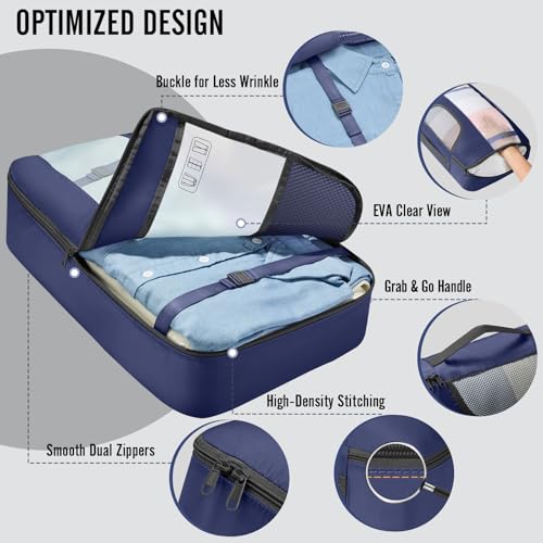 8 Set Packing Cubes for Travel Essentials (05 Indigo Blue)