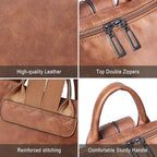 Vegan Leather Laptop Backpack for Women 15.6 inch Work Backpack Fashion Travel Backpack Purse for Travel College Work (Nubuck Brown 2)