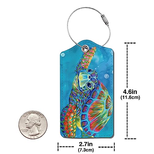 2 Pack Luggage Tag for Suitcase (Turtlea)