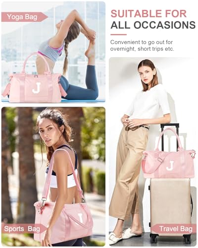 Dance Gym Duffel Bag Gifts for Girls Teen (Pink / J)