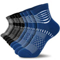 Ankle Compression Socks Women Men Plantar Fasciitis Relief 3 Pairs (X-Large / Black+dark Blue+dark Grey(5 Pairs))