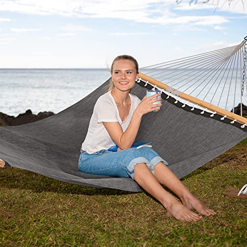 Portable Double Outdoor Hammock (78.7 x 55.1 in, Hammock Only / Dark Gray)