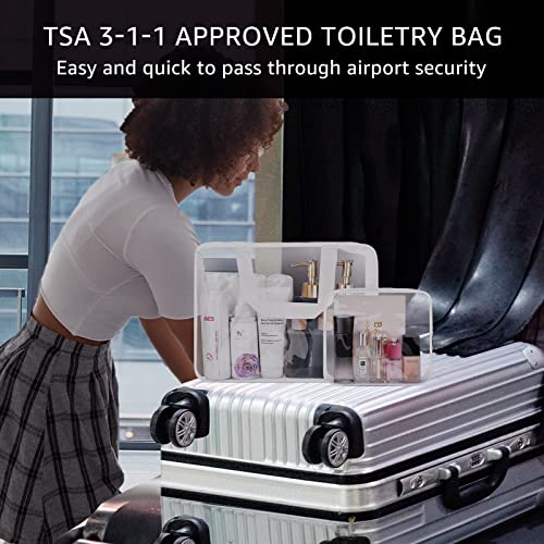 4Pcs Crystal Clear PVC Travel Toiletry Bag Kit for Women Men (4pcs White / 1 Large, 2 Medium, 1 Small)