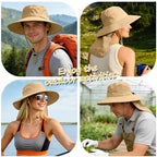 Sun Hats for Men Women (Khaki)