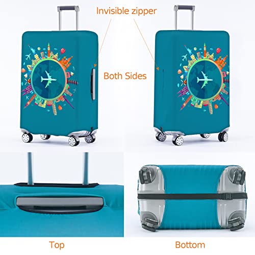 Travelkin Suitcase Covers For Luggage Tsa Approved Luggage Covers Protector (Dreaming Blue / M)