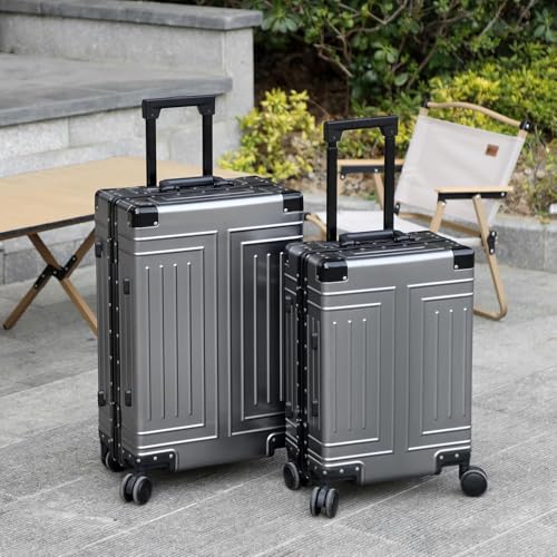 All Aluminum Magnesium Carry On Luggage (grey / 20 inch + 26 inch)