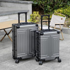 All Aluminum Magnesium Carry On Luggage (grey / 20 inch + 26 inch)