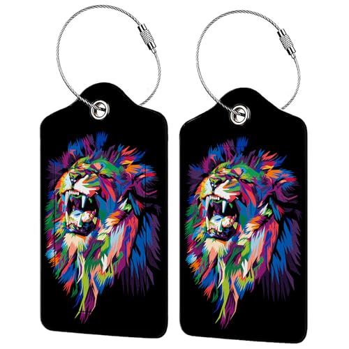 Colorful Lion's Roar Luggage Tags for Suitcases (Colorful Lion's Roar)