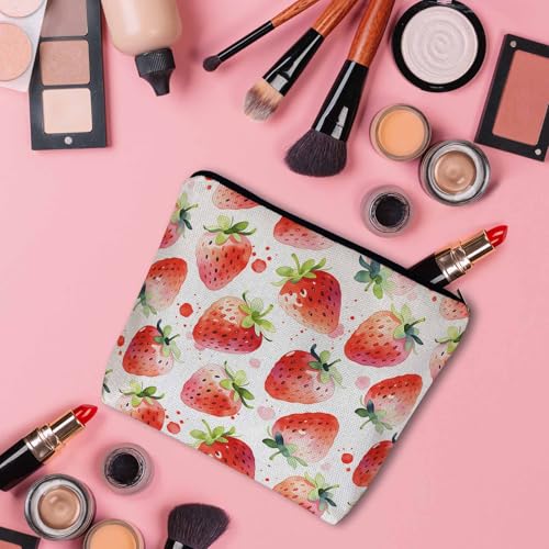 Strawberry Cosmetic Travel Bag For Toiletries (9 x 7.1 inch / Strawberry)
