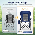 Oversized Camping Chairs High Back Lawn Chair 2 Pack (Navy / Twin Pack)