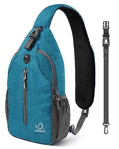 Crossbody Sling Backpack Sling Bag Travel Hiking Daypack (Peacock Blue(other Style) / Small)