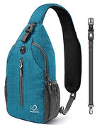 Crossbody Sling Backpack Sling Bag Travel Hiking Daypack (Peacock Blue(other Style) / Small)
