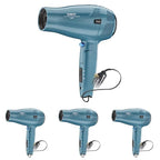 Conair Cord-Keeper Dryer with Folding Handle and Retractable Cord,1875W Travel Hair Dryer,Ionic Technology,Teal,(Pack of 4)