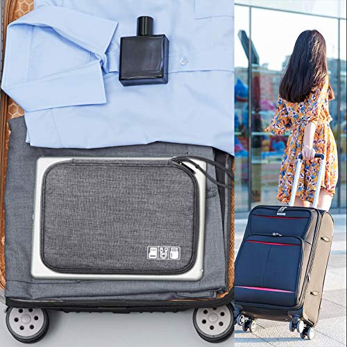 Travel Electronics Organizer Portable Cable Organizer Bag for Storage Electronic Accessories Case for Cord (Grey2)