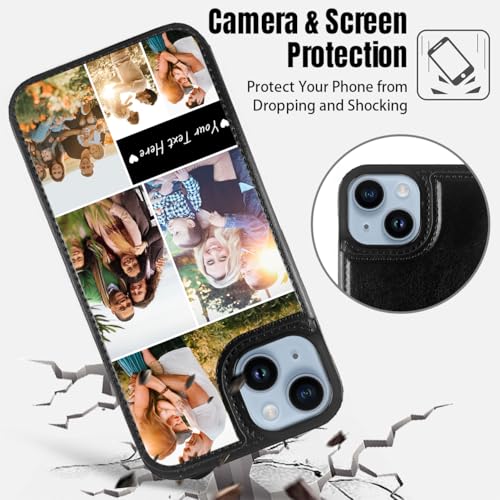 Custom Wallet Phone Case for iPhone 15 Plus (Black-D / iPhone 15 Plus)