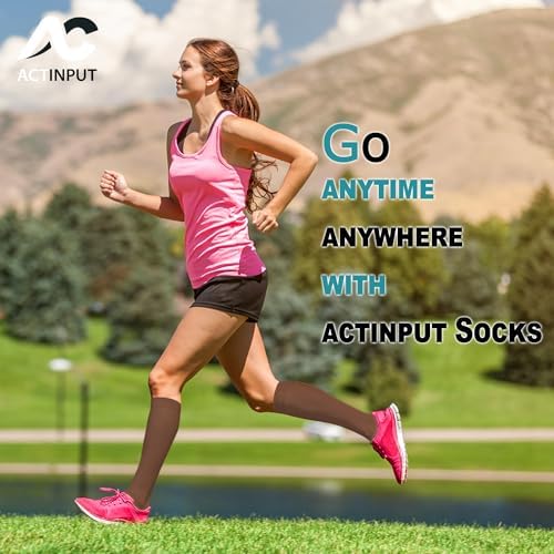 8 Pairs Compression Socks Women Men 15 (03 - Black/Brown/Grey / Small-Medium)