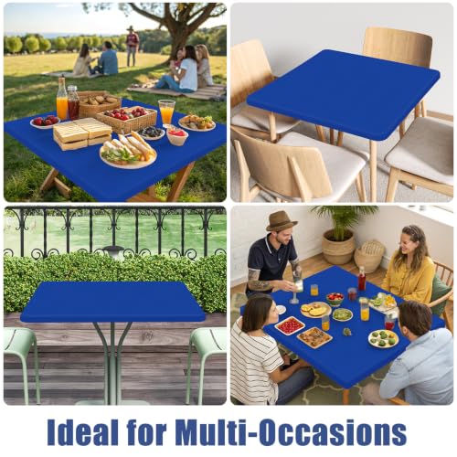 2 Pack Square Spandex Fitted Table Cloth (Blue / 36" x 36" (Square))