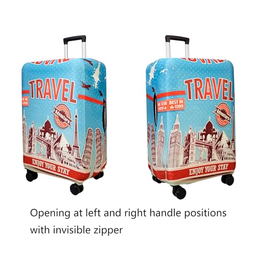 Travel Luggage Cover Suitcase Cover Protector Skins 18 (Tourist Attraction A28 / M (for 22--24 inch luggage))