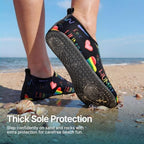 Water Shoes Women Men Barefoot Aqua Socks Quick (7-8 Women/6-7 Men / N-love Rainbow)