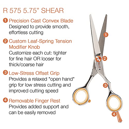 Centrix Roc It Dog Professional Stylist 5.75” Hair Cutting Shear and 30T Thinning Scissor Duo Set (R 575 & RT 30)