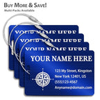 Personalized Metal Luggage Tags (Vertical Blue)