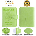 Passport Holder Cover Wallet RFID Blocking (Apple green / Passport Covers)