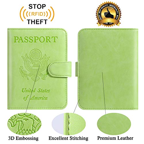 Passport Holder Cover Wallet RFID Blocking (Apple green / Passport Covers)
