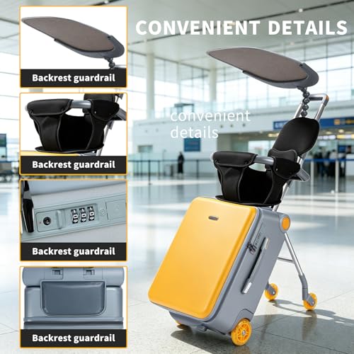 Expandable Luggage with Spinner Wheels (Yellow)