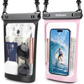 Large Floating Waterproof Phone Pouch (Black + Pink)