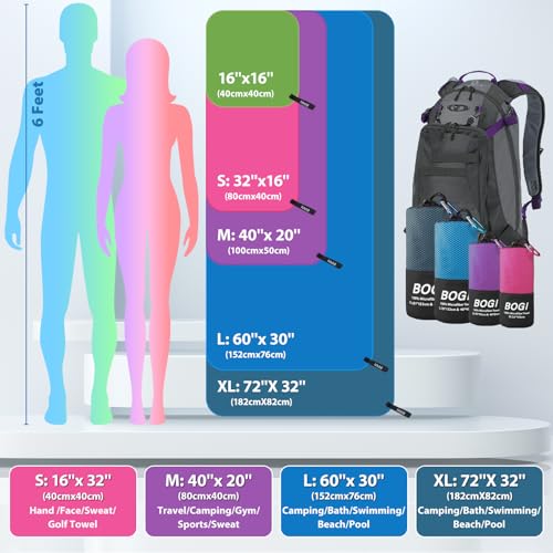Microfiber Travel Sports Towel (Black / S:16''x32''(2 Pcs))