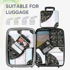 Packing Cubes for Travel (14 Black Flower)