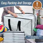 6 Pack Extra Heavy Duty Large Moving Bags with Strong Zipper (White / 6 Pack)