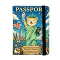 US Cat Passport Holders Leather Passport Wallet for Travel Essentials (US Cat / One Size)