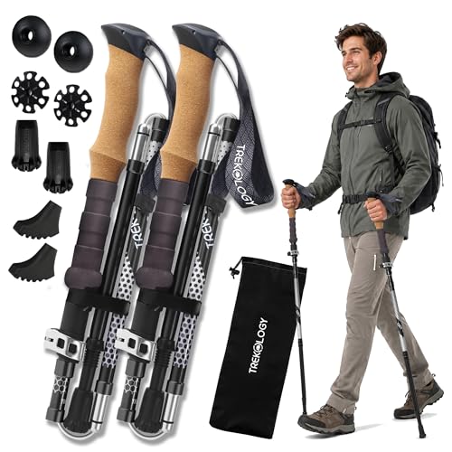 Trek Z Hiking Trekking Poles (Cork Black / 100–120 cm (for Height: 4’11” to 5’10”))