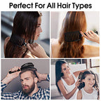 Hair Brush Curved Vented Detangler Brush Faster Blow Drying for Women (black)