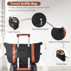 6 Piece Luggage Set (Black Brown / 6-Piece Set)
