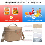 NOL 8L Insulated Lunch Bag for Women (Khaki / Medium (8 Liters))