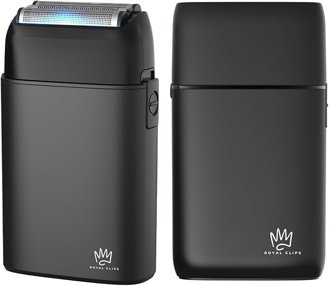 Royal Clips - Fade Kit 2.0 Foil Shaver- Professional Hair Shaver for Men- 3 Blade Design for Close Shave- Cordless & Rechargeable- Holiday Gift for Men, Fathers, Brothers & Barbers -LCD Screen (Black)